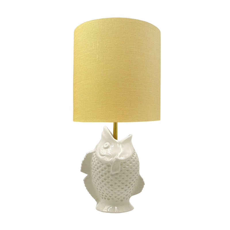 Villa Bologna Pottery-Small Drum Linen Lampshade 25cm in Yellow