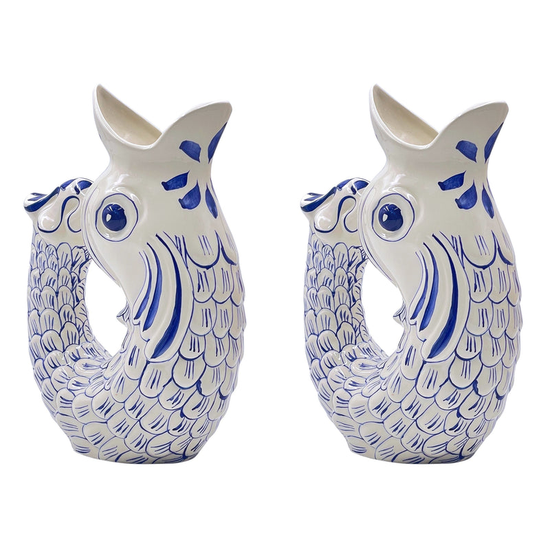 Villa Bologna Pottery-Glug Glug Jug in Navy Blue, Set of Two