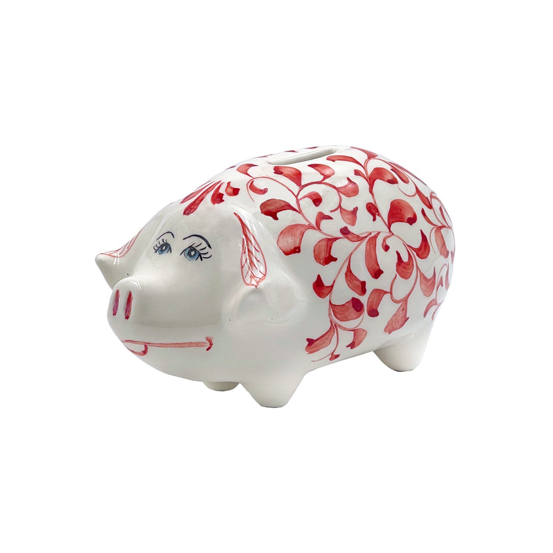 Villa Bologna Pottery-Piggy Bank in Red