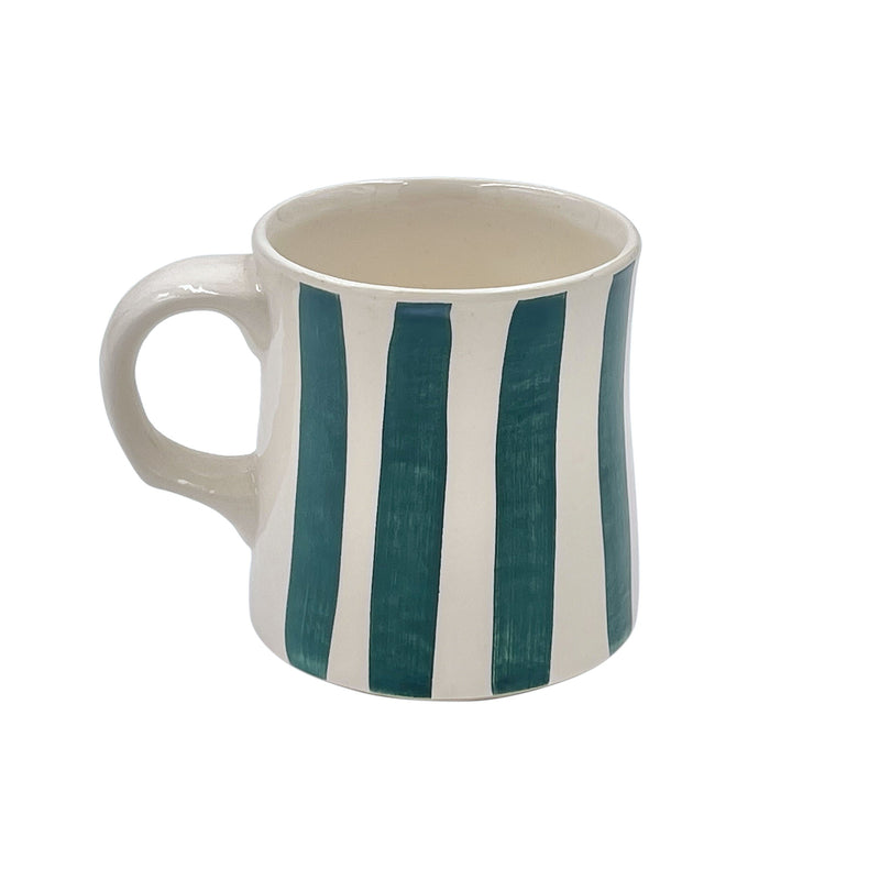 Villa Bologna Pottery-Mug in Green, Stripes