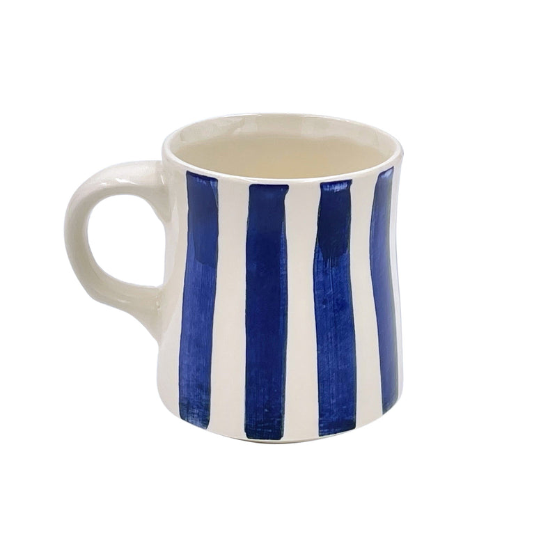 Villa Bologna Pottery-Mug in Navy Blue, Stripes