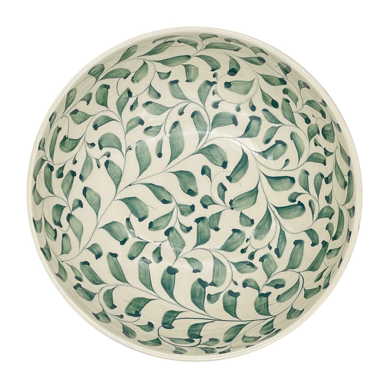 Villa Bologna Pottery-Dinner Plate in Green, Scroll