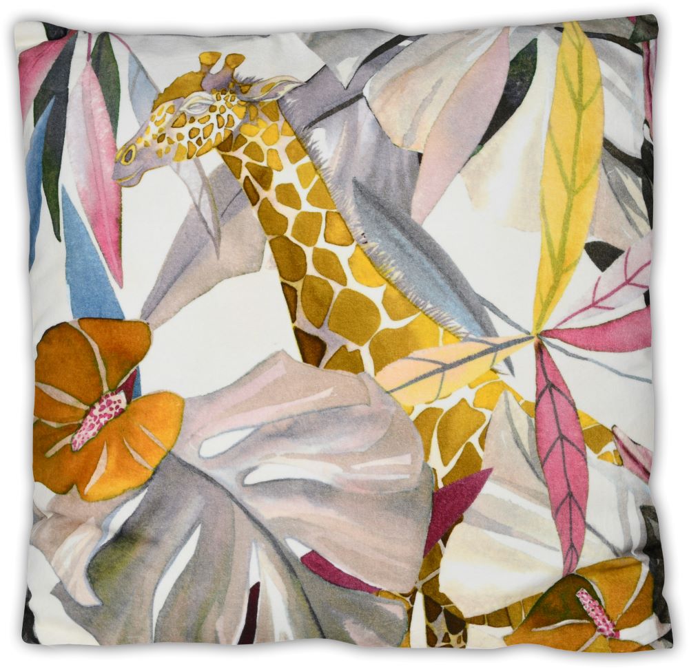 Zartera-Savana Giraffe Velvet Cushion